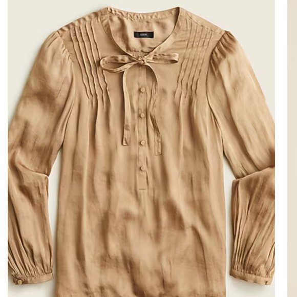 J. Crew Featherweight satin tie-neck top - Picture 5 of 5